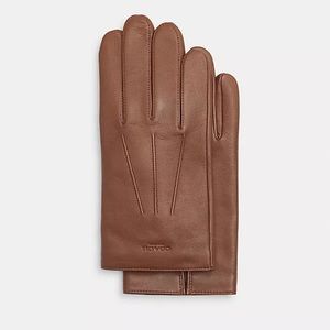 [Coach] Leather Gloves with Merino wool linking